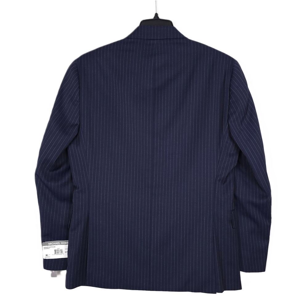 Michael Kors Mens Classic Fit Suit Jacket Blazer 36R Navy Pinstripe Wool NWT - Picture 3 of 7